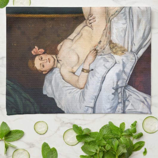 Edouard Manet - Olympia Geschirrtuch (Gefaltet)
