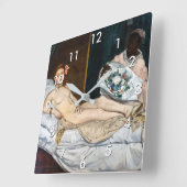 Edouard Manet - Olympia Quadratische Wanduhr (Winkel)