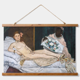 Edouard Manet - Olympia Wandteppich Mit Holzrahmen