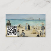 Edouard Manet - On Beach, Boulogne - QR Code Visitenkarte (Vorderseite)
