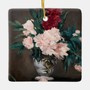 Edouard Manet - Päonienvase auf kleinem Sockel Keramikornament