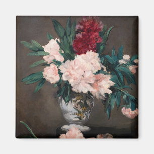 Edouard Manet - Päonienvase auf kleinem Sockel Magnet