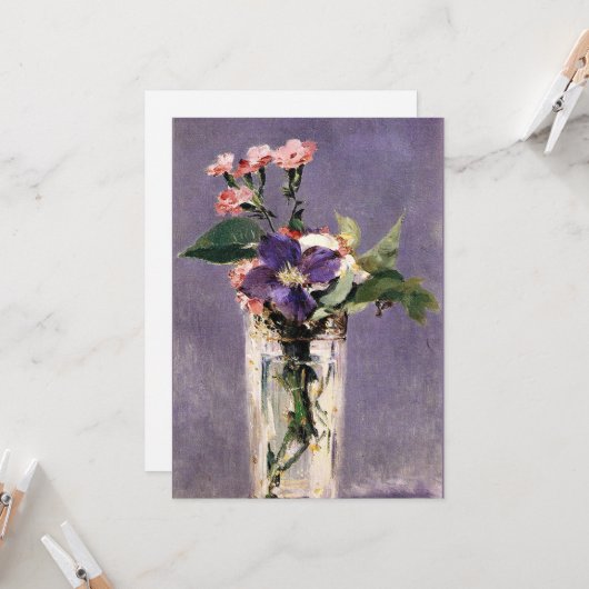 Edouard Manet - Pinks und Clematis, Karte (Vorderseite/Rückseite Beispiel)