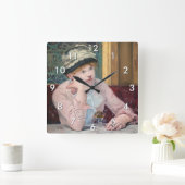 Edouard Manet - Plum Brandy Quadratische Wanduhr (Zuhause)