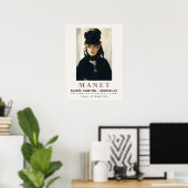 Édouard Manet Portrait Berthe Morisot Art Print Poster (Heimbüro)