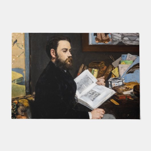 Edouard Manet - Portrait von Emile Zola Fußmatte (Vorderseite)