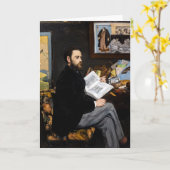 Edouard Manet - Portrait von Emile Zola Karte (Gelbe Blume)