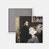Edouard Manet - Portrait von Emile Zola Magnet (Vorderseite/Rückseite)