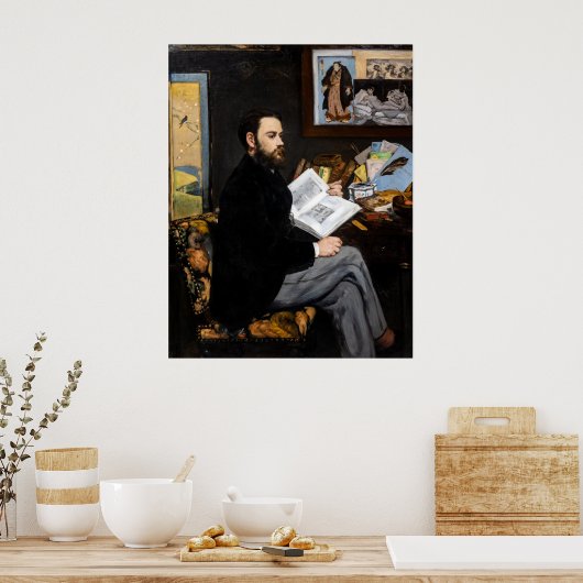 Edouard Manet - Portrait von Emile Zola Poster (Küche)
