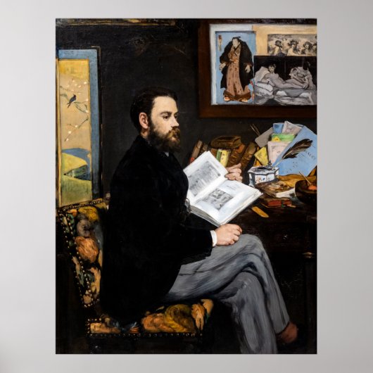 Edouard Manet - Portrait von Emile Zola Poster (Vorne)