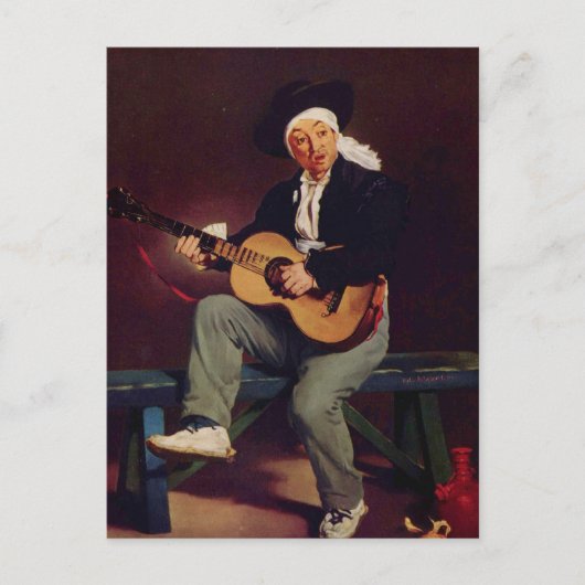 Edouard Manet, spanischer Sänger Postkarte (Vorderseite)