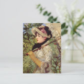 Edouard Manet Spring Impressionist Portrait Postkarte (Stehend Vorderseite)