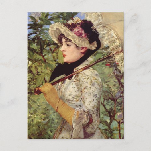 Edouard Manet Spring Impressionist Portrait Postkarte (Vorderseite)