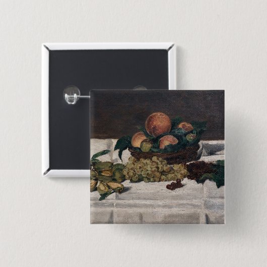 Edouard Manet - Stillleben, Früchte auf einem Tisc Button (Vorne & Hinten)