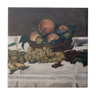 Edouard Manet - Stillleben, Früchte auf einem Tisc Fliese
