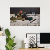 Edouard Manet - Stillleben, Früchte auf einem Tisc Poster (Heimbüro)