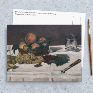 Edouard Manet - Stillleben, Früchte auf einem Tisc Postkarte