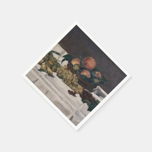 Edouard Manet - Stillleben, Früchte auf einem Tisc Serviette (Ecke)