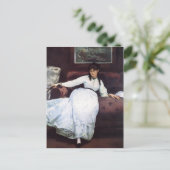 Edouard Manet-The Erholung, Porträt von Berthe Mor Postkarte (Stehend Vorderseite)