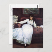 Edouard Manet-The Erholung, Porträt von Berthe Mor Postkarte (Vorne/Hinten)
