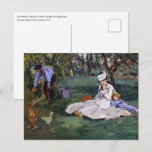 Edouard Manet - The Monet family in their garden Postkarte