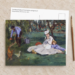 Edouard Manet - The Monet family in their garden Postkarte