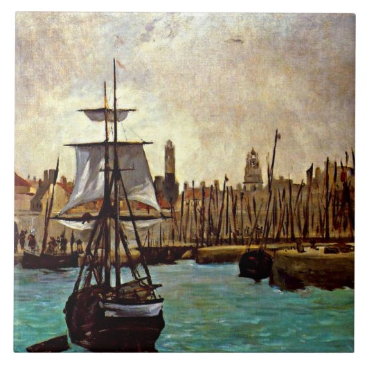 Edouard Manet - The Port of Bordeaux Fliese (Vorderseite)