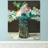 Edouard Manet Vase of White Lilacs und Rose Leinwanddruck (Insitu (Holzboden))
