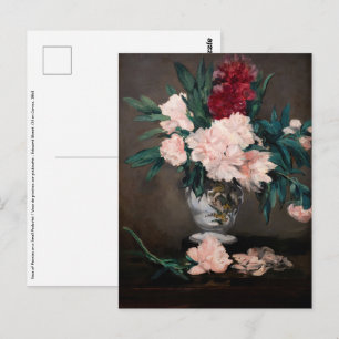 Edouard Manet - Vasen mit Pfingstrosen auf kleinem Postkarte