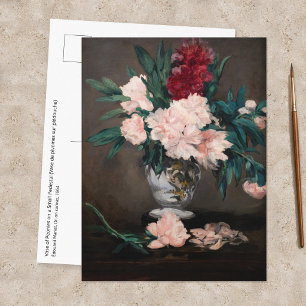 Edouard Manet - Vasen mit Pfingstrosen auf kleinem Postkarte