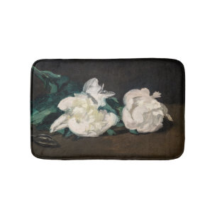 Edouard Manet - Zweig der Weißen Peonies, Secateur Badematte