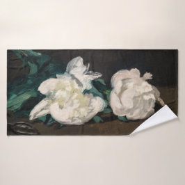 Edouard Manet - Zweig der Weißen Peonies, Secateur Badhandtuch Set