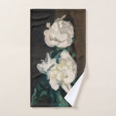Edouard Manet - Zweig der Weißen Peonies, Secateur Badhandtuch Set (Handtuch)