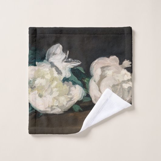 Edouard Manet - Zweig der Weißen Peonies, Secateur Badhandtuch Set (Waschlappen)
