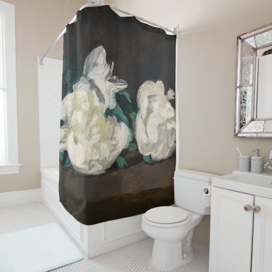 Edouard Manet - Zweig der Weißen Peonies, Secateur Duschvorhang (Beispiel)