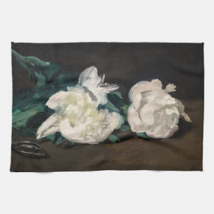 Edouard Manet - Zweig der Weißen Peonies, Secateur Geschirrtuch
