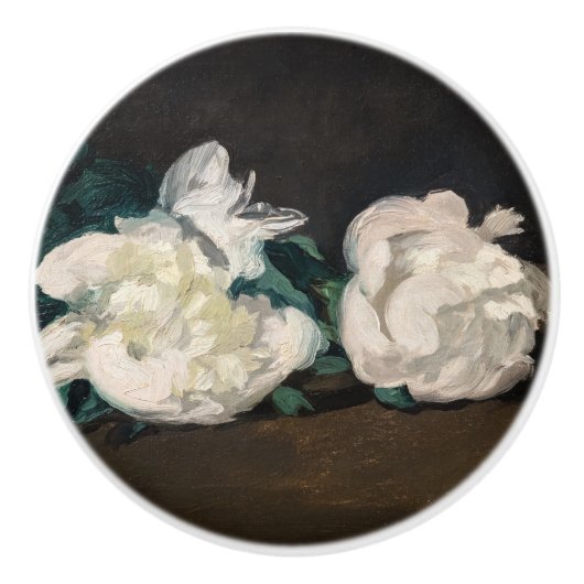 Edouard Manet - Zweig der Weißen Peonies, Secateur Keramikknauf (Vorderseite)