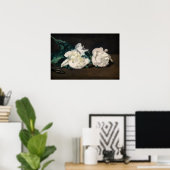 Edouard Manet - Zweig der Weißen Peonies, Secateur Poster (Heimbüro)