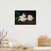 Edouard Manet - Zweig der Weißen Peonies, Secateur Poster (Küche)