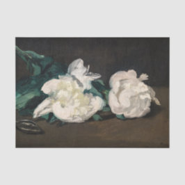 Edouard Manet - Zweig der Weißen Peonies, Secateur Seidenpapier