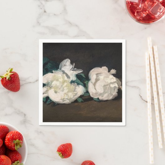 Edouard Manet - Zweig der Weißen Peonies, Secateur Serviette (Beispiel)