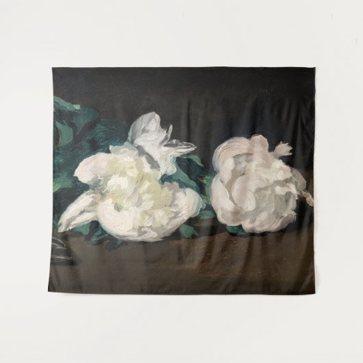 Edouard Manet - Zweig der Weißen Peonies, Secateur Wandteppich (Vorderseite (Horizontal))