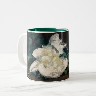 Edouard Manet - Zweig weißer Pfingstrosen, Gartens Zweifarbige Tasse