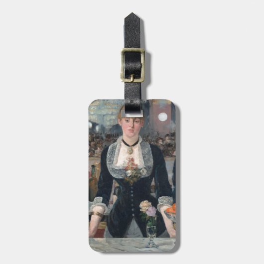 Edouard Manets A-Bar in den Folies-Bergère Gepäckanhänger (Vorderseite vertikal)