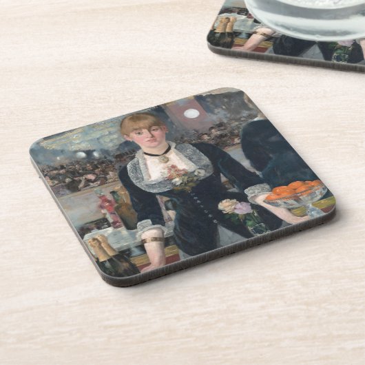 Edouard Manets A-Bar in den Folies-Bergère Getränkeuntersetzer (Linke Seite)