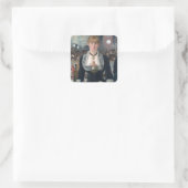 Edouard Manets A-Bar in den Folies-Bergère Quadratischer Aufkleber (Tasche)