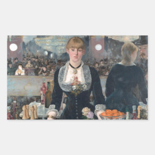 Edouard Manets Eine Bar in den Folies-Bergère Rechteckiger Aufkleber