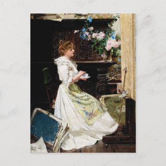 Edouard Mentha - Die Pause des Malers im Studio Postkarte