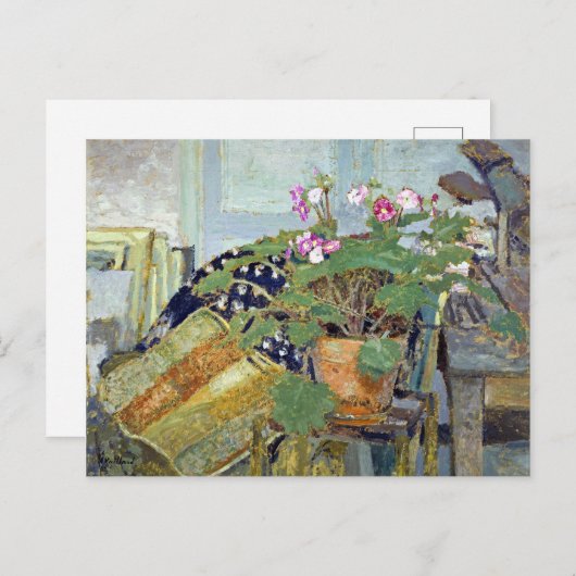 Edouard Vuillard Le Pot de fleurs (Pot of Blume) Postkarte (Vorne/Hinten)
