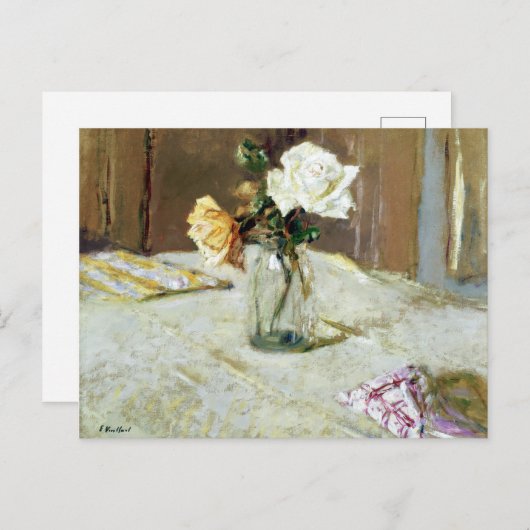 Edouard Vuillard Rose in einer Glasvase Postkarte (Vorne/Hinten)